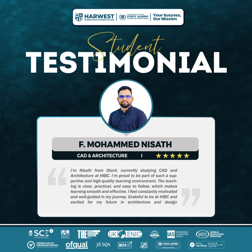 Learner Journey | Diploma in CAD & Architecture | F. Mohammed Nisath