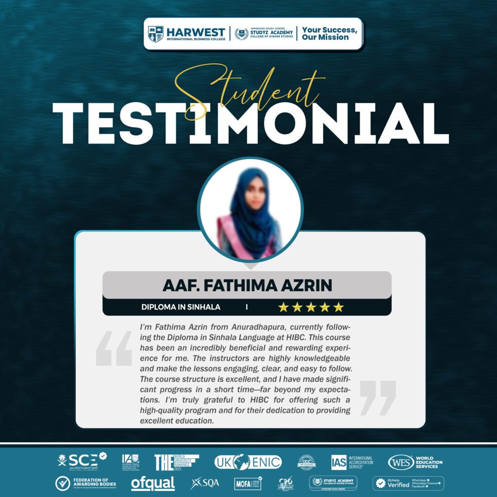 𝐋𝐞𝐚𝐫𝐧𝐞𝐫 𝐉𝐨𝐮𝐫𝐧𝐞𝐲 | 𝐃𝐢𝐩𝐥𝐨𝐦𝐚 𝐢𝐧 𝐒𝐢𝐧𝐡𝐚𝐥𝐚 | 𝐀𝐀𝐅. 𝐅𝐀𝐓𝐇𝐈𝐌𝐀 𝐀𝐙𝐑𝐈𝐍