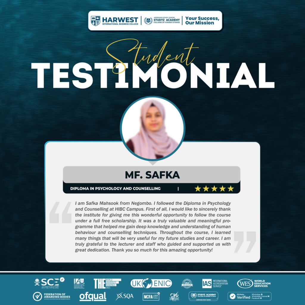 𝐋𝐞𝐚𝐫𝐧𝐞𝐫 𝐉𝐨𝐮𝐫𝐧𝐞𝐲 | 𝐃𝐢𝐩𝐥𝐨𝐦𝐚 𝐢𝐧 𝐏𝐬𝐲𝐜𝐡𝐨𝐥𝐨𝐠𝐲 𝐚𝐧𝐝 𝐂𝐨𝐮𝐧𝐬𝐞𝐥𝐥𝐢𝐧𝐠 | 𝐌𝐅. 𝐒𝐚𝐟𝐤𝐚