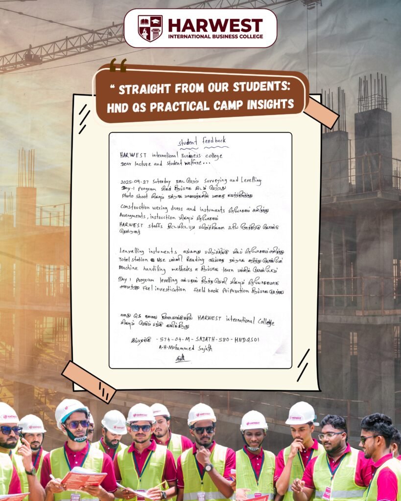 Straight from Our Students Experiences & Insights Shared From Our HND QS Physical Practical Camp