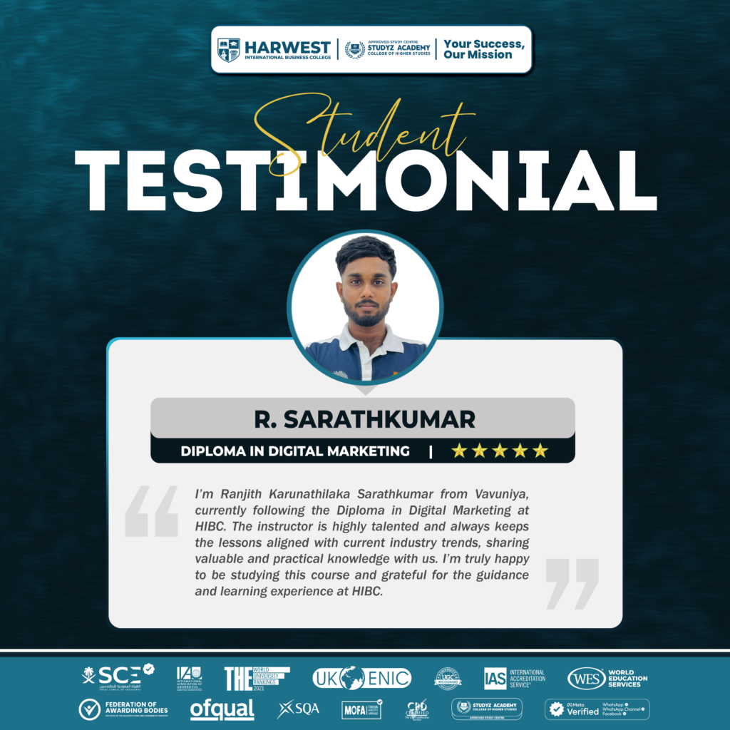 Learner Journey | Diploma in Digital Marketing | R. Sarathkumar